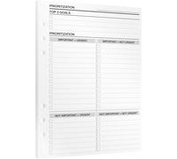 TEPPC-® Prioritization To Do List Inserts A5 Planner Inserts 15 feuilles de recharge avec matrice Eisenhower pour la priorité des tâches Plus de concentration et de productivité Inserts de