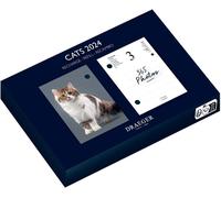 Teppc-- Recharge Éphéméride Agenda Yvon 2024-365 Feuillets & Photos De Chats - Multilingue: Français, Anglais, Espagnol... - Compatible Socle Bambou - 11x1.5x16cm