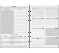 Teppc-Recharge Sans Date Pour Agenda Semainier Format A5 - Organiseur Avec To Do List & Traceur D'habitudes, Extra Pages De Note Contact, Planificateur Hebdomadaire Idée Agenda Scolaire Familial