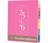 Teppc-Rileys Agenda 2025 2026, Agenda Scolaire & Professionnel, Planificateur Journalier, Hebdo & Mensuel, Spirale Carnet De Rendez-Vous, Juil 2025\U2013juin 2026 (20,3 X 15,2 Cm, Rose, En Allemand)