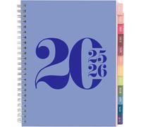 Teppc-Rileys Agenda 2025 2026, Agenda Scolaire & Professionnel, Planificateur Journalier, Hebdo & Mensuel, Spirale Carnet Rendez-Vous, Juil 2025\U2013juin 2026 20,3 X 15,2 Cm, Bleu, Typographique, En