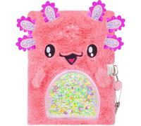 TEPPC-Salamander Agenda en peluche pour filles avec serrure et clé, 160 pages, carnet de notes en fourrure douce, cadeau pour adolescentes 5-12 ans