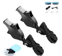 Teppc-Sifflet Arbitre, 2pcs Sifflet En Plastique De Qualité Alimentaire, Siflet De Dauphin À Haute Fréquence Avec Protège-Dents En Corde De Poignet Et Boîte De Rangement