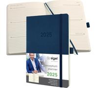Teppc-Sigel C2532 Agenda Semainier 2025, A5, Couverture Souple, Bleu Foncé - Conceptum