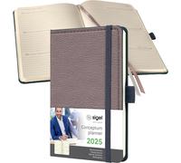 Teppc-Sigel C2552 Agenda Semainier 2025, Motif Rétro, A6, Couverture Rigide, Taupe - Conceptum