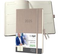 Teppc-Sigel C2560 Agenda Semainier 2025, A5, Couverture Rigide, Taupe - Conceptum