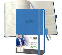 Teppc-Sigel C2569 Agenda Semainier 2025, A6, Couverture Rigide, Bleu - Conceptum