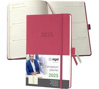 Teppc-Sigel C2570 Agenda Semainier 2025, A5, Couverture Rigide, Rouge - Conceptum
