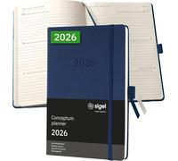 Teppc-Sigel C2662 Agenda Semainier 2026, A5, Couverture Rigide Calendrier, Planificateur, Agenda Hebdomadaire, Organisateur, Journal Bleu Foncé - Conceptum