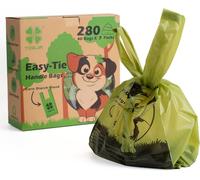 Teppc-Tie Handles Lot De 280 Sacs À Déjections Canines Épais Et Solides, 100 % Étanches Et Biodégradables (Vert)