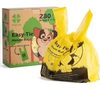 Teppc-Tie Handles Lot De 280 Sacs ¿¿ D¿¿Jections Canines ¿¿Pais Et Solides, 100 % ¿¿Tanches Et Biod¿¿Gradables (Jaune)