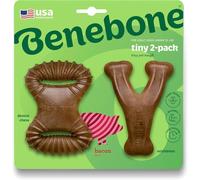TEPPC-Tiny 2-Pack Dog Chew Toys, Made in USA, Real Bacon Flavor, Small