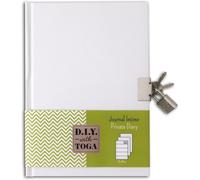 Teppc-Toga By Journal Intime Diy À Décorer - 180 Pages Lignées + Protège-Carnet + Cadenas Avec 2 Clés - Idéal Do It Yourself & Scrapbooking - Format 13x18 Cm Blanc