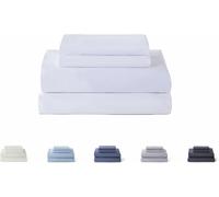 Teppc-Underzy 5003 Parure De Lit 4 Pièces Avec Drap-Housse Et 2 Taies D'oreiller De 50 X 80 Cm (Lit 90 X 190/200 Cm, Blanc)