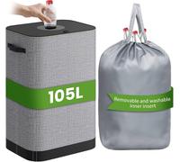 Teppd-105l Collecteur De Bouteilles, Sac Tri Selectif Avec Couvercle Et Sac Intérieur Amovible, Poubelle Grande Capacité Poubelle Verre, Convient À La Cuisine