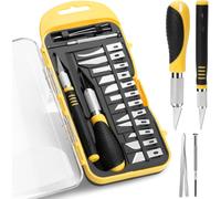 Teppd-18pcs Cutter De Précision Couteau, Ensemble Scalpel, Couteau Pour Loisirs Créatifs, 2 Couteaux À Découper + 12 Lames + Une Pince À Épiler + Un Tournevis, Diy