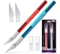 Teppd-® 2 Pcs Scalpel En Rouge Et Bleu - Cutter De Précision/Couteau Modelisme Pour Couper Du Papier, Des Modèles, Du Film De Fenêtre, Du Fondant, Des Tissus, Etc.