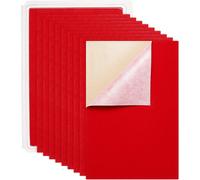 Teppd-20pcs Velours Rouge Tissu Feutre Collant Retour Feuilles, Feuille A4 (21x30cm), Auto-Adhesif, Durable Et Résistant À L'eau, Multi-Usage, Idéal Pour Art Et Artisanat