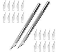 Teppd-2pcs Ensemble Scalpel, Precision Cutter Scalpel Avec 20 Lames, Couteau Pour Loisirs Créatifs, Cutter De Précisioncouteau Artisanal Pour L'artisanat Découpe De Travail D'art Bricolage Sculpture