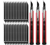 Teppd-3 Cutter À Lames Cutter 9mm, Cutter Plastique Métal 30 Lames 9 Mm- Blocage De La Lame Cutter À Cartouche Rouge