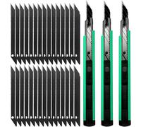 Teppd-3 Cutter À Lames Cutter 9mm, Cutter Plastique Métal 30 Lames 9 Mm- Blocage De La Lame Cutter À Cartouche Vert