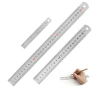 Teppd-3 Set Di Righe In Acciaio Inox, 10 Cm, 20 Cm, 30 Cm, Righe Doppia Scala Metrica E Imperiale, Righello In Metallo Per Ingegneria, Scuola, Ufficio E Progettazione, Strumento Di Misurazione Precis