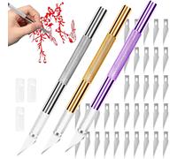 Teppd-38 Pièces Scalpel Avec Lames Kit, 3 Cutter De Précision Avec 35 Lames De Rechange, Scalpel De Decoupe Pour Modelisme, Papier, Sculpture, Couteau Pour Loisir, Bricolage