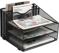 Teppd-5 Compartiments Trieur Bureau Pour Optimiser L'espace, Porte Revue Pour Classer Papiers A4 À La Maison Et Au Bureau, Corbeille À Courrier Métal Ranger Documents, Noir