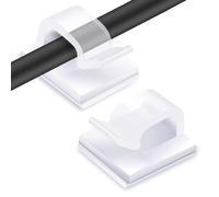 Teppd-60 Pièces Clips Câbles, Attache Cable Adhesif Rangement De Accroche Cable Fixation Auto Collant, Cavalier Cable Electrique Pour Gestion Des Câbles, Transparent