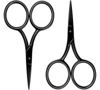 Teppd-Aiyraa Lot De 2 Mini Ciseaux De Couture Noirs En Acier Inoxydable, Petits Ciseaux Tranchants, Coupe De Précision Pour Travaux Manuels, Broderie, Coupe Des Ongles, Poignée Confortable