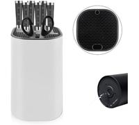 Teppd-Bloc À Couteaux Universel Sans Couteaux, Noir, Avec 21 Fentes Et Design De Drainage, Support De Bloc À Couteaux Carré Moderne, Porte-Couteaux Non Équipé Pour Tous Les Couteaux De Cuisine, Cisea