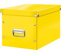 Teppd-, Boîte De Rangement Click & Store, Format Cube L (36 X 32 X 31 Cm), Pour L'organisation Des Objets De La Maison Et Du Bureau, Montage Bouton Pression, En Carton Recyclé À 80%, Jaune, 61080016