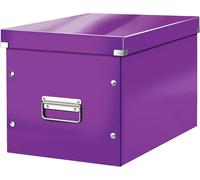 Teppd-, Boîte De Rangement Click & Store, Format Cube L (36 X 32 X 31 Cm), Pour L'organisation Des Objets De La Maison Et Du Bureau, Montage Bouton Pression, En Carton Recyclé À 80%, Violet, 61080062