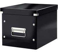 Teppd-, Boîte De Rangement Click & Store, Format Cube M (26 X 24 X 26 Cm), Pour L'organisation Des Objets De La Maison Et Du Bureau, Montage Bouton Pression, En Carton Recyclé À 80%, Noir, 61090095