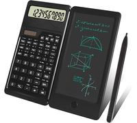 TEPPD-Calculatrice, Calculatrice Scientifique avec Tableau d'Ecriture Effaçable, Calculatrice de Physique Mathématique à 12 Chiffres pour Calcul de Bureau, Lycée et Collège (Noir)