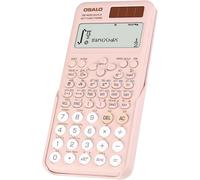 TEPPD-Calculatrice Scientifique 417 Fonctions, 2 Lignes, 10 + 2 Chiffres, écran écrit, calculatrices solaires et à Piles, pour étudiants, lycée, collège (OS 991ES Plus 2e édition) - Rose