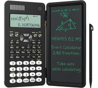 TEPPD-Calculatrice Scientifique Pliable 2 Lignes Affichage 240 Fonctions avec Tableau D¿Écriture Et Stylo pour Étudiants/Bureau