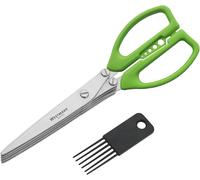 Teppd-Ciseaux À Herbes Avec Peigne De Nettoyage Et Trous D'essuyage, 5 Paires De Lames, Longueur Des Lames : 20 Cm, Acier Inoxydable/Plastique, Couleur : Argenté/Vert, 11752280
