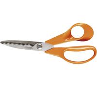 TEPPD-Ciseaux de jardin lames striées, Longueur: 18 cm, Lames en acier inoxydable/Poignées en plastique, Orange, Classic, S92, 1000555