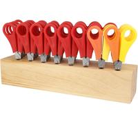 TEPPD-Ciseaux pour enfants, 32 pièces dans un bloc en bois Ciseaux avec échelle intégrée de 5 cm 13 cm (5"") idéaux pour les mains des enfants Pointes arrondies 112TidyC 00