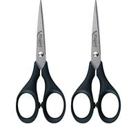 Teppd-- Ciseaux Precise 13 Cm - Bout Pointu - Pour Des Découpes De Précision - Lames En Acier Inoxydable Brossé - Avec Étui Protège-Lame Noir (Lot De 2)