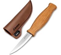 Teppd-Couteau Sloyd C4s 8cm Couteau Pour Sculpter Le Bois Sloyd Avec Fourreau En Cuir Pour Tailler Et Dégrossir Pour Débutants Et Professionnels Acier À Haute Teneur En Carbone Durable