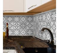 Teppd-Credence Adhesive Pour Cuisine 15x15 Cm Carrelage Adhesif Mural Cuisine Peler Et Coller Carreaux Adhesif Salle De Bain Amovible Gris Foncé Stickers Muraux Cuisine 24 Pièces