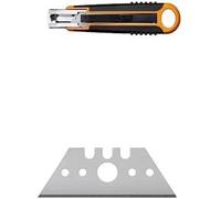 Teppd-Cutter De Sécurité, 18 Mm, Noir/Orange, 1004683 & Lames Trapézoïdales De Rechange Originales Pour Cutter De Sécurité 18 Mm, 10 Unités, 1004616