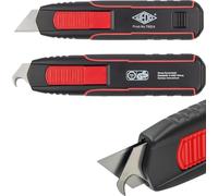 Teppd-Cutter Securité Double Side - Couteau Interchangeable Avec Lame Trapézoïdale Et Lame À Crochet, Testeur Tüv & Gs, Couteau De Sécurité 2 En 1