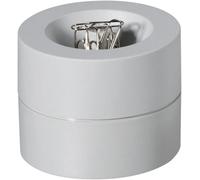Teppd-Distributeur De Trombones Pro Ø7,3x6cm Organiseur De Bureau Pour Trombones Rangement Bureau Avec Aimant Pour Le Bureau 15 Trombones Inclus Boite Trombone Élégant Gris