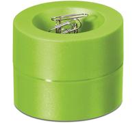Teppd-Distributeur De Trombones Pro Ø7,3x6cm Organiseur De Bureau Pour Trombones Rangement Bureau Avec Aimant Pour Le Bureau 15 Trombones Inclus Boite Trombone Élégant Vert