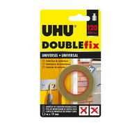 Teppd-Doublefix Universel - Ruban Adhésif Double Face, Ultra Fort, Résistance À 120 Kg, Blanc, Rouleau De 1,50 M X 19 Mm
