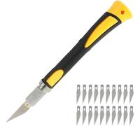 Teppd-Ensemble De Scalpel Gris Avec Poignée Ergonomique En Softgrip, Couteau De Sculpture,Incluant 10 Lames De Rechange De Haute Qualité Avec Film D'huile Antirouille, Pour Une Coupe Précise Et La Sc