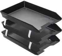 Teppd-Facility Bac À Courrier À 3 Niveaux/Charge Frontal A4, Organiseur De Bureau, En Plastique (Couleur Noir)